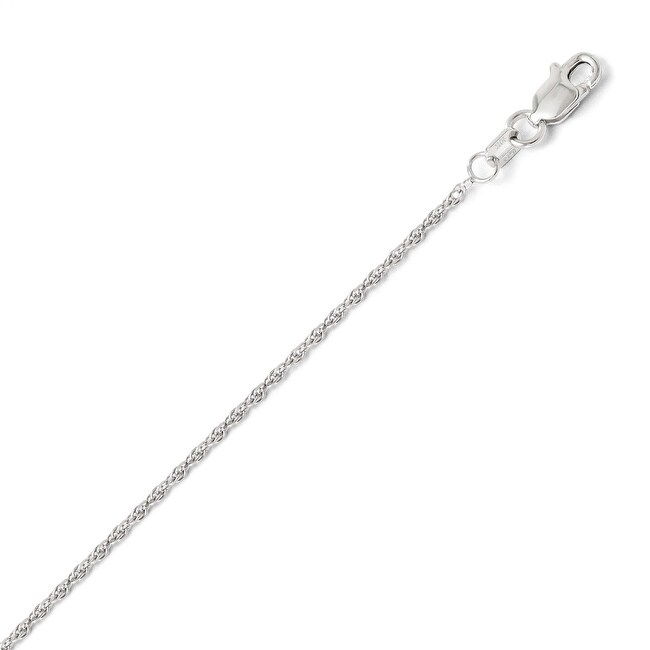 Italian 10k White Gold Pendant Rope Chain